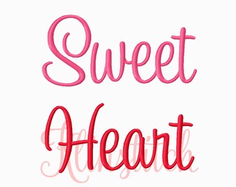 50% Sale!! Sweet Heart Embroidery Fonts 3 Sizes Fonts BX Fonts Embroidery Designs PES Fonts Alphabets - Instant Download