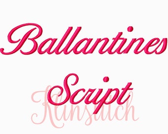 50% Sale!! Ballantines Script Embroidery Fonts 5 Sizes Fonts BX Fonts Embroidery Designs PES Fonts Alphabets - Instant Download