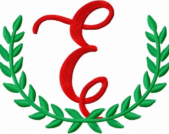 Leaf Font "E" Initial Monogram Embroidery Fonts 11 Sizes Monogram Fonts Embroidery Designs PES Alphabets - Instant Downoad