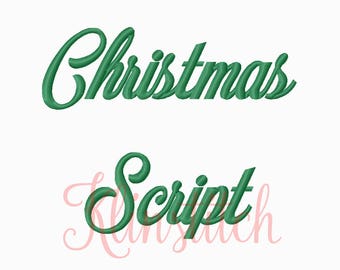 50% Sale!! Christmas Script Embroidery Fonts 5 Sizes Fonts BX Fonts Embroidery Designs PES Fonts Alphabets - Instant Download
