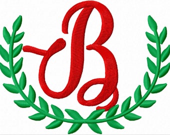Leaf Font "B" Initial Monogram Embroidery Fonts 11 Sizes Monogram Fonts Embroidery Designs PES Alphabets - Instant Downoad