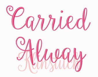 50% Sale!! Carried Alway Embroidery Fonts 5 Sizes Fonts BX Fonts Embroidery Designs PES Fonts Alphabets - Instant Download
