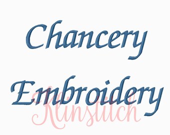 50% Sale!! Chancery Embroidery Fonts 4 Sizes Fonts BX Fonts Embroidery Designs PES Fonts Alphabets - Instant Download
