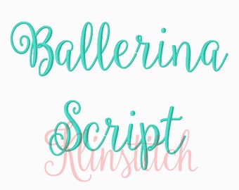 50% Sale!! Ballerina Script Embroidery Fonts 3 Sizes Fonts BX Fonts Embroidery Designs PES Fonts Alphabets - Instant Download