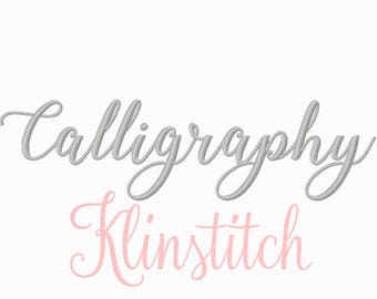 50% Sale!! Calligraphy Embroidery Fonts 5 Sizes Fonts BX Fonts Embroidery Designs PES Fonts Alphabets - Instant Download