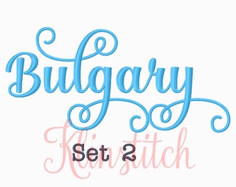 50% Sale!! Set 2 Bulgary Embroidery Fonts 4 Sizes Fonts BX Fonts Embroidery Designs PES Fonts Alphabets - Instant Download