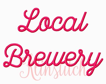 50% Sale!! Local Brewery Embroidery Fonts 5 Sizes Fonts BX Fonts Embroidery Designs PES Fonts Alphabets - Instant Download