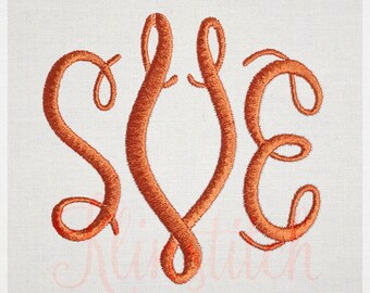 50% Sale!! Oval Monogram Embroidery Fonts 3 Sizes Three Letters Monogram Fonts BX Fonts Embroidery Designs PES Alphabets - Instant Download