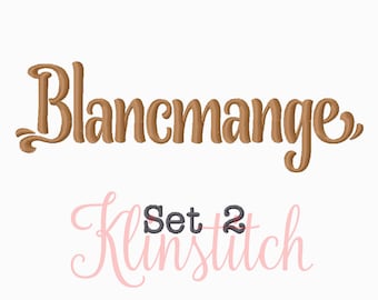 50% Sale!! Set 2 Blancmange Embroidery Fonts 6 Sizes Fonts BX Fonts Embroidery Designs PES Fonts Alphabets - Instant Download