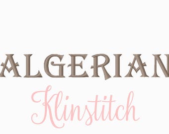 50% Sale!! Algerian Embroidery Fonts 3 Sizes Fonts BX Fonts Embroidery Designs PES Fonts Alphabets - Instant Download