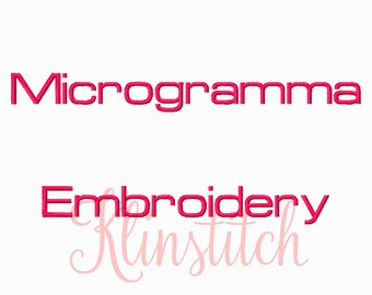 50% Sale!! Microgramma Embroidery Fonts 4 Sizes Fonts BX Fonts Embroidery Designs PES Fonts Alphabets - Instant Download