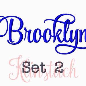 50% Sale!! Set 2 Brooklyn Embroidery Fonts 5 Sizes Fonts BX Fonts Embroidery Designs PES Fonts Alphabets - Instant Download