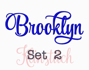 50% Uitverkoop!! Set 2 Brooklyn-borduurlettertypen 5 maten lettertypen BX-lettertypen borduurontwerpen PES-lettertypen alfabetten - direct downloaden