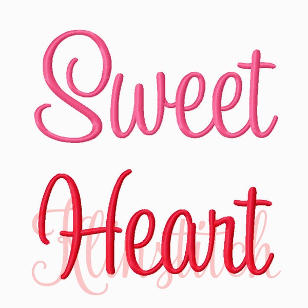 50% Sale!! Sweet Heart Embroidery Fonts 3 Sizes Fonts BX Fonts Embroidery Designs PES Fonts Alphabets - Instant Download