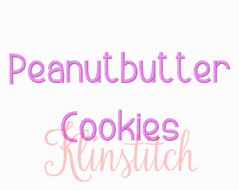 50% Sale!! Peanut Butter Cookies Embroidery Fonts 5 Sizes Fonts BX Fonts Embroidery Designs PES Fonts Alphabets - Instant Download
