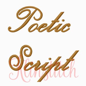 50% Sale!! Poetic Script Embroidery Fonts 5 Sizes Fonts BX Fonts Embroidery Designs PES Fonts Alphabets - Instant Download