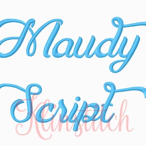 50% Sale!! Maudy Script Embroidery Fonts 5 Sizes Fonts BX Fonts Embroidery Designs PES Fonts Alphabets - Instant Download