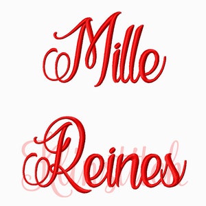 50% Sale Mille Reines Embroidery Fonts 5 Sizes Fonts BX Fonts Embroidery Designs PES Fonts Alphabets Instant Download image 1