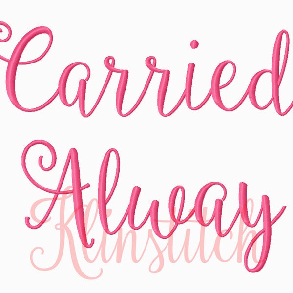 50% Sale!! Carried Alway Embroidery Fonts 5 Sizes Fonts BX Fonts Embroidery Designs PES Fonts Alphabets - Instant Download