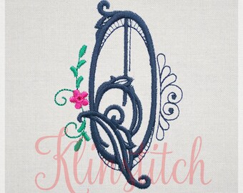 Swirl "Q" Initial Monogram Embroidery Fonts 5 Sizes Three Letters Monogram Fonts BX Fonts Embroidery Designs PES Alphabets