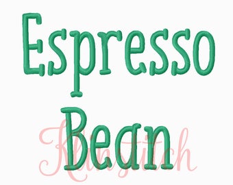 50% Sale!! Espresso Bean Embroidery Fonts 5 Sizes Fonts BX Fonts Embroidery Designs PES Fonts Alphabets - Instant Download