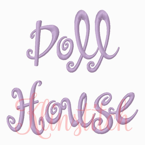 50% Sale!! Doll House Embroidery Fonts 3 Sizes Fonts BX Fonts Embroidery Designs PES Fonts Alphabets - Instant Download