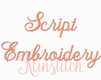 50% Sale!! Script Embroidery Fonts 3 Sizes Fonts BX Fonts Embroidery Designs PES Fonts Alphabets - Instant Download