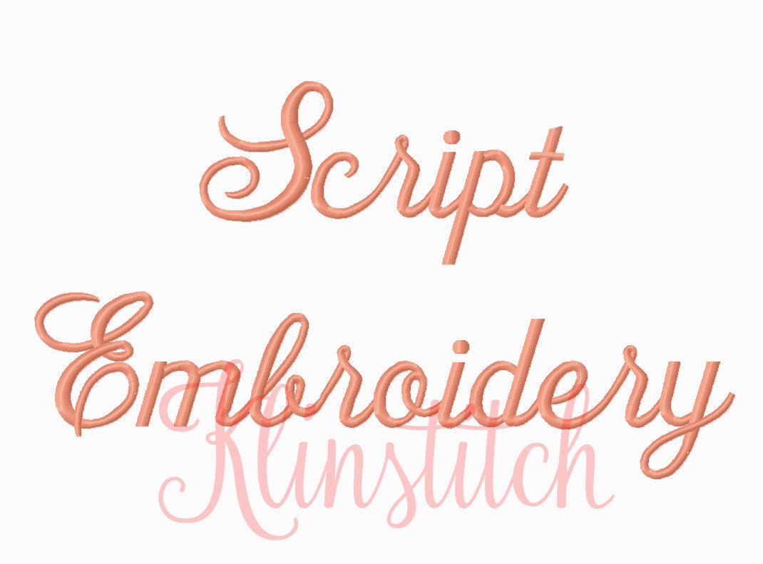 50% Sale Script Embroidery Fonts 3 Sizes Fonts BX Fonts - Etsy
