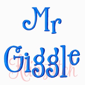 50% Sale!! Mr Giggle Font Embroidery Fonts 3 Sizes Fonts BX Fonts Embroidery Designs PES Fonts Alphabets - Instant Download