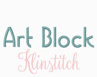 50% Sale!! Art Block Embroidery Fonts 5 Sizes Fonts BX Fonts Embroidery Designs PES Fonts Alphabets - Instant Download