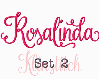 50% Sale!! Set 2 Rosalinda Embroidery Fonts 5 Sizes Fonts BX Fonts Embroidery Designs PES Fonts Alphabets - Instant Download