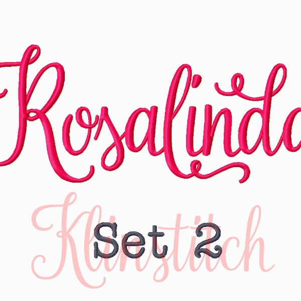 50% Sale!! Set 2 Rosalinda Embroidery Fonts 5 Sizes Fonts BX Fonts Embroidery Designs PES Fonts Alphabets - Instant Download