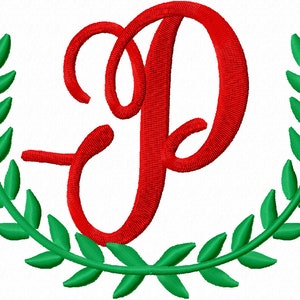 Leaf Font "P" Initial Monogram Embroidery Fonts 11 Sizes Monogram Fonts Embroidery Designs PES Alphabets - Instant Downoad