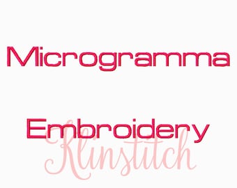 50 % Sale!! Microgramma Stickerei Schriftarten 4 Größen Schriftarten BX Schriftarten Stickerei entwirft PES Schriftarten Alphabete - sofort-Download