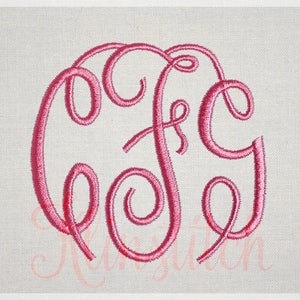 50% Sale!! Fancy Master Circle Monogram Embroidery Fonts 3 Sizes Three Letters Monogram Fonts BX Fonts Embroidery Designs PES Alphabets