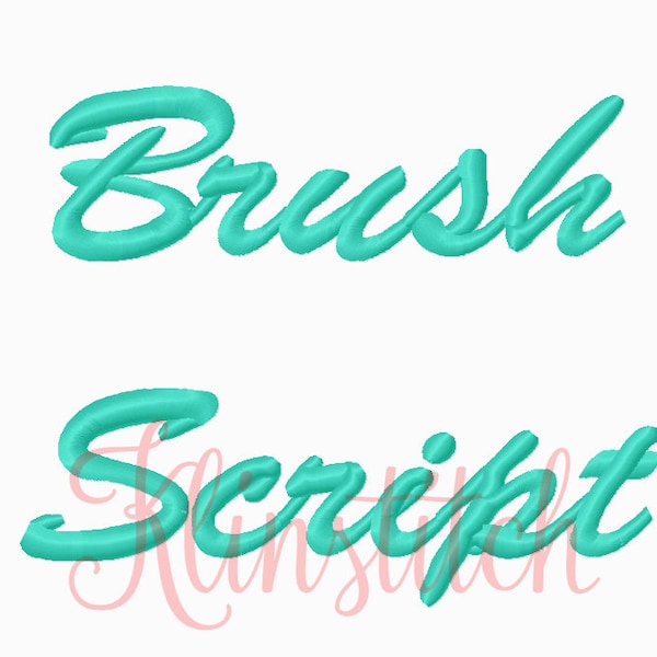 50% Sale!! Brush Script Embroidery Fonts 3 Sizes Fonts BX Fonts Embroidery Designs PES Fonts Alphabets - Instant Download