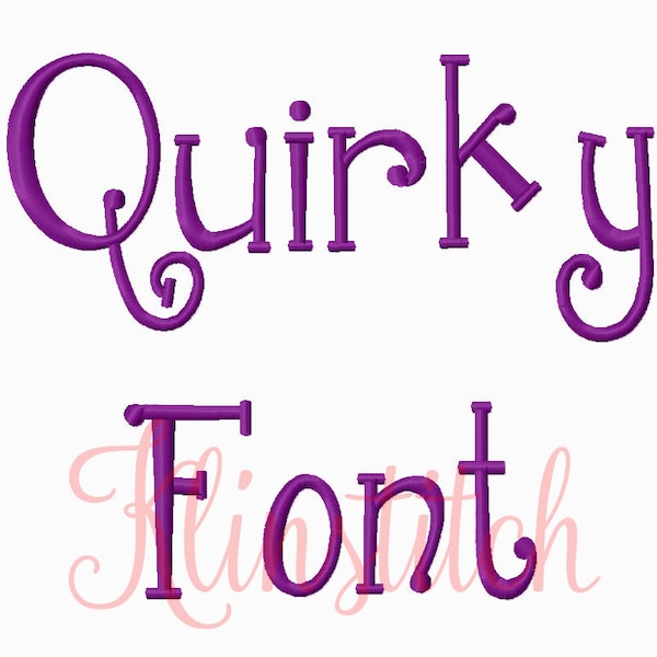 50% Sale!! Quirky Font Embroidery Fonts 3 Sizes Fonts BX Fonts Embroidery Designs PES Fonts Alphabets - Instant Download