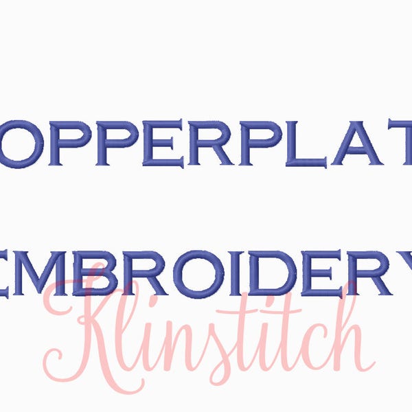 50% Sale!! Copperplate Embroidery Fonts 3 Sizes Fonts BX Fonts Embroidery Designs PES Fonts Alphabets - Instant Download