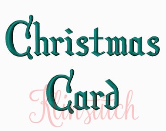 50% Sale!! Christmas Card Embroidery Fonts 6 Sizes Fonts BX Fonts Embroidery Designs PES Fonts Alphabets - Instant Download