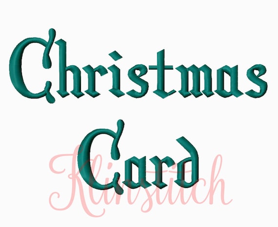 50% Sale! Instant Download Christmas Card Embroidery Fonts 6 Sizes Fonts BX Fonts Embroidery Designs PES Fonts Alphabets
