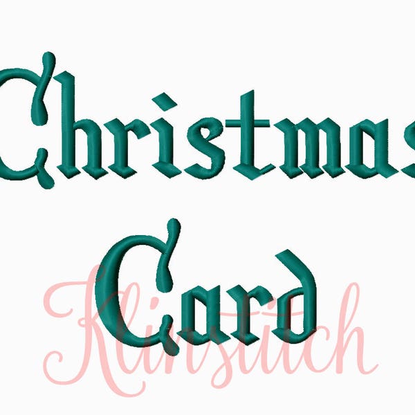 50% Sale!! Christmas Card Embroidery Fonts 6 Sizes Fonts BX Fonts Embroidery Designs PES Fonts Alphabets - Instant Download