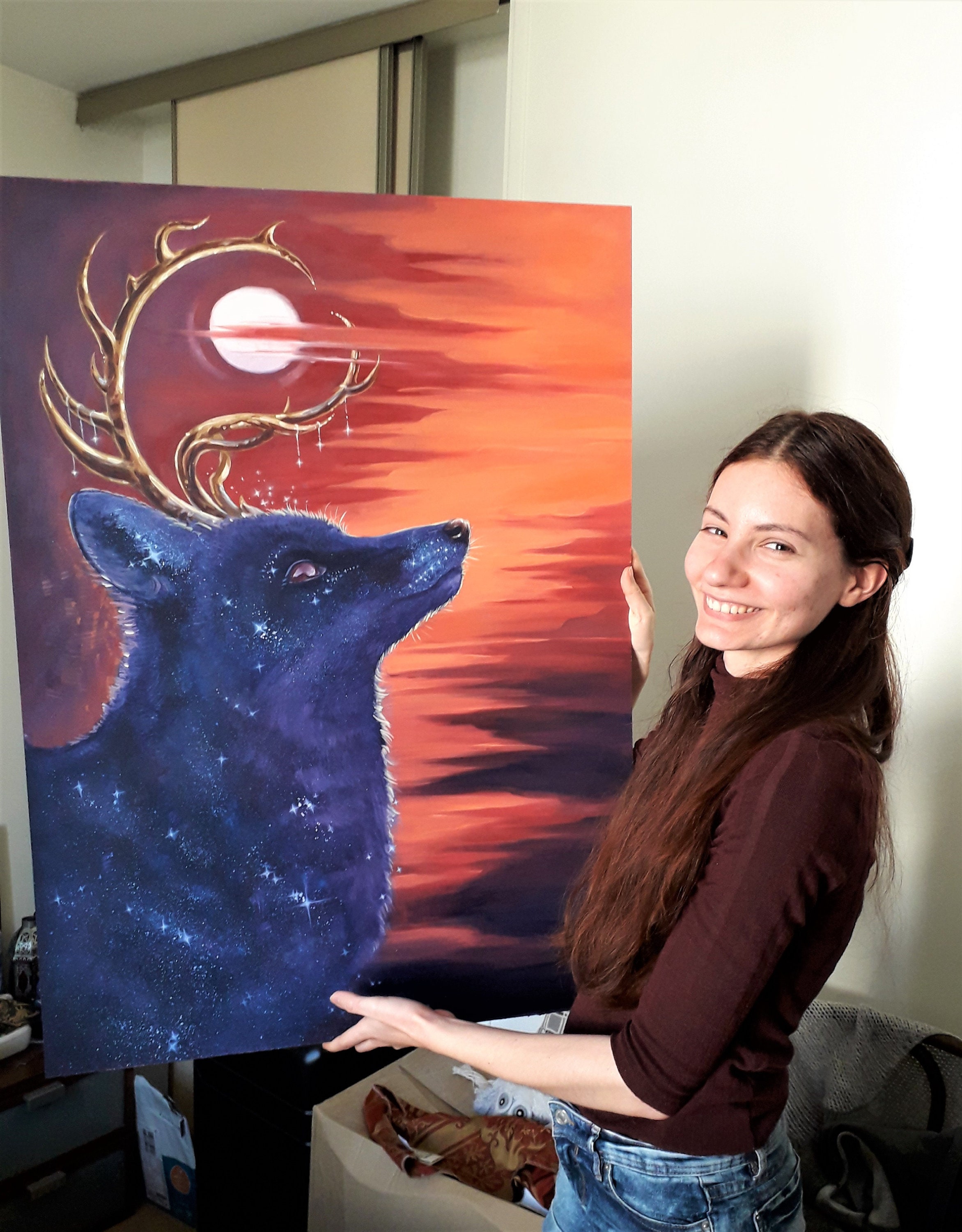 Tableau Renard Peinture à L'huile