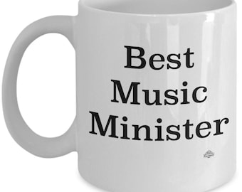 Music minister mug, coffee cup, "best music minister" gift