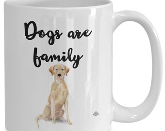 Labrador retriever tazza, tazza di caffè, tazza, i cani sono la famiglia, con acquerello, regalo per amante del cane