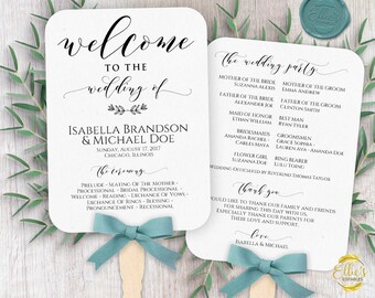 wedding fan template etsy