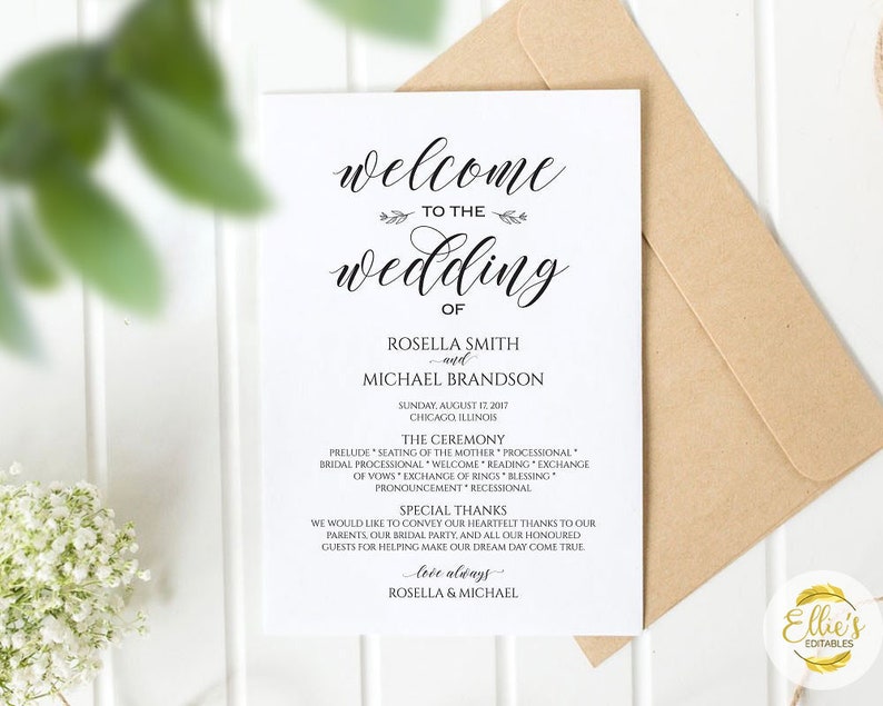 Wedding Program Checklist: