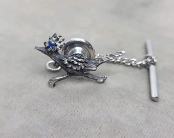 Sterling Roadrunner Tie Tack or Lapel Pin