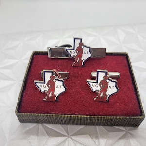 Set di gemelli e fermacravatta della National Guard Association of Texas