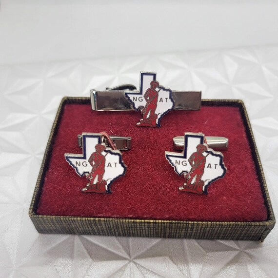 National Guard Association of Texas Cuff Links and Tie Bar Set