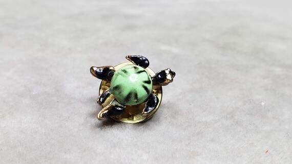 Vintage Enameled Tiny Turtle or Tiny Bug Lapel Pi… - image 3
